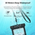 thumbnail image 5 of Ikohbadg Waterproof Phone Pouch, Floating Waterproof Phone Case with Lanyard, Waterproof Case Cellphone Dry Bag for Beach Travel, Waterproof Mobile Phone Bag for Swimming, Rafting, and Diving, Black, 5 of 7