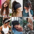 thumbnail image 4 of Paquete de 6 diademas elásticas bohemias suaves para mujer, diademas para ejercicio de yoga, diademas para mujer, multicolor (gris) Rojo Verde, 4 of 5