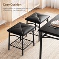 thumbnail image 5 of GAOMON Dining Table Set for 4, Kitchen Table with Upholstered Bench, Square Stools, Storage Rack, Rustic Metal & Wood Dining Room Table Set for Small Spaces, Apartment, 5 of 8