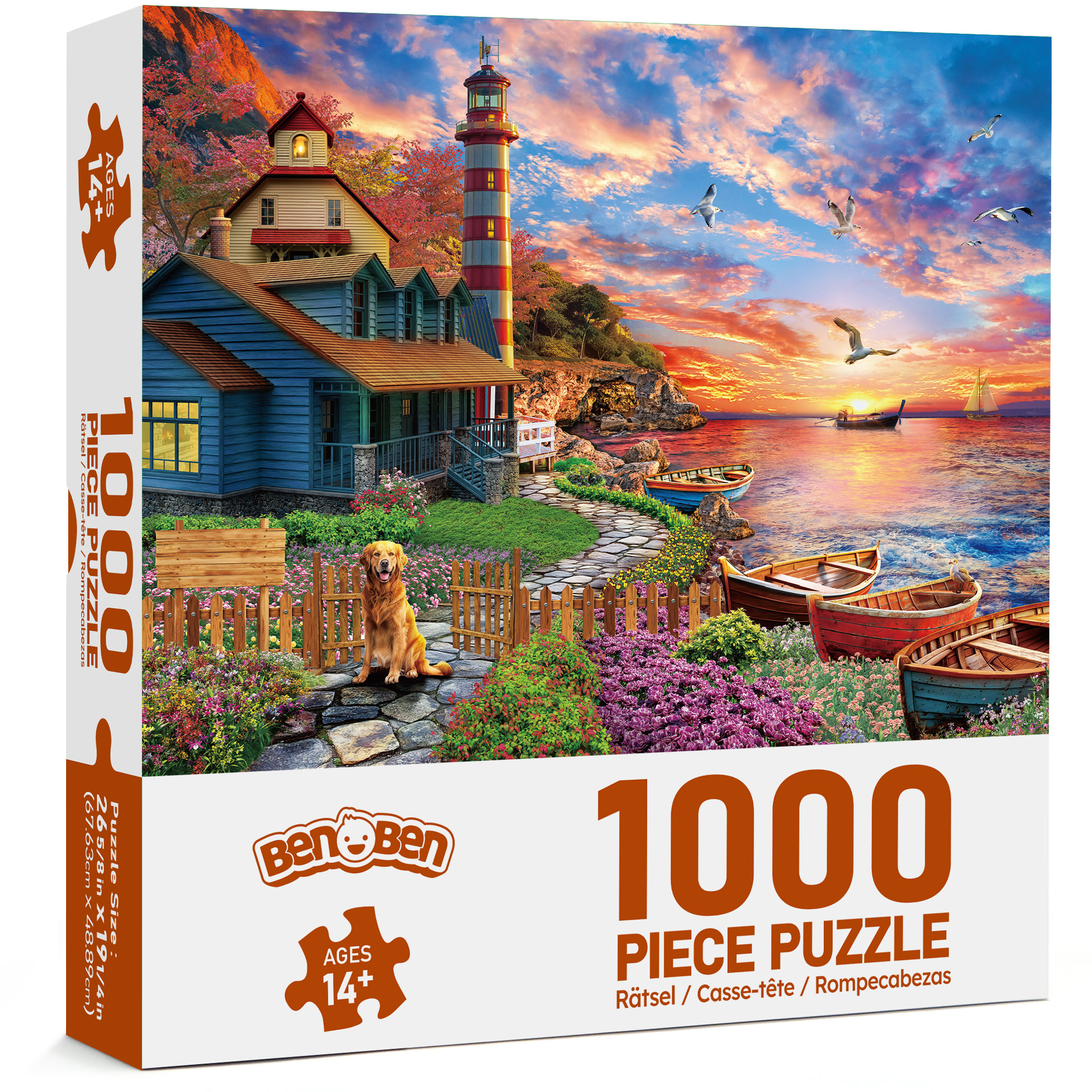 BenBen 1000-Piece Scenic Sunset Harbor Jigsaw Puzzle photo 3