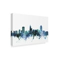 thumbnail image 2 of Trademark Fine Art 'Raleigh North Carolina Blue Teal Skyline' Canvas Art by Michael Tompsett, 2 of 3