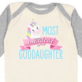 thumbnail image 4 of Inktastic Most Magical Goddaughter- cute unicorn Girls Long Sleeve Baby Bodysuit, 4 of 5