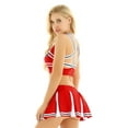 thumbnail image 3 of Oyolan Uniforme de Pom-Pom Girl Sans Manches avec Jupe Robe Rouge TTG, 3 of 8