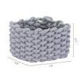 thumbnail image 3 of Unique Bargains Woven Storage Basket Bin Shelf Closet with Handles Grey, 3 of 5