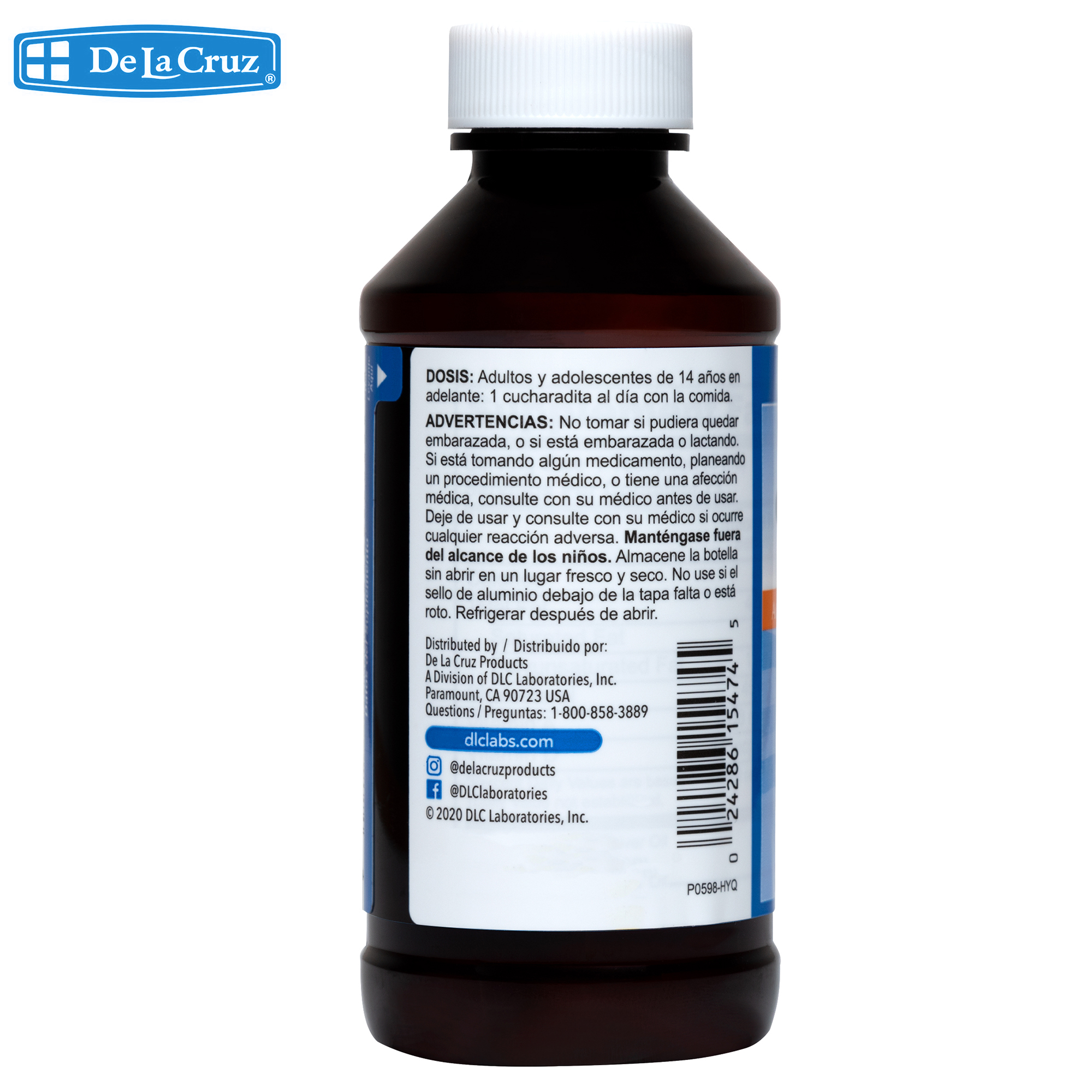 De La Cruz Cod Liver Oil Liquid, Wild Caught, 100% Pure - 900 mg Omega-3s - 4 fl oz