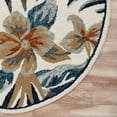 thumbnail image 4 of 4â€™ Round Blue and White Tropical Area Rug, 4 of 5