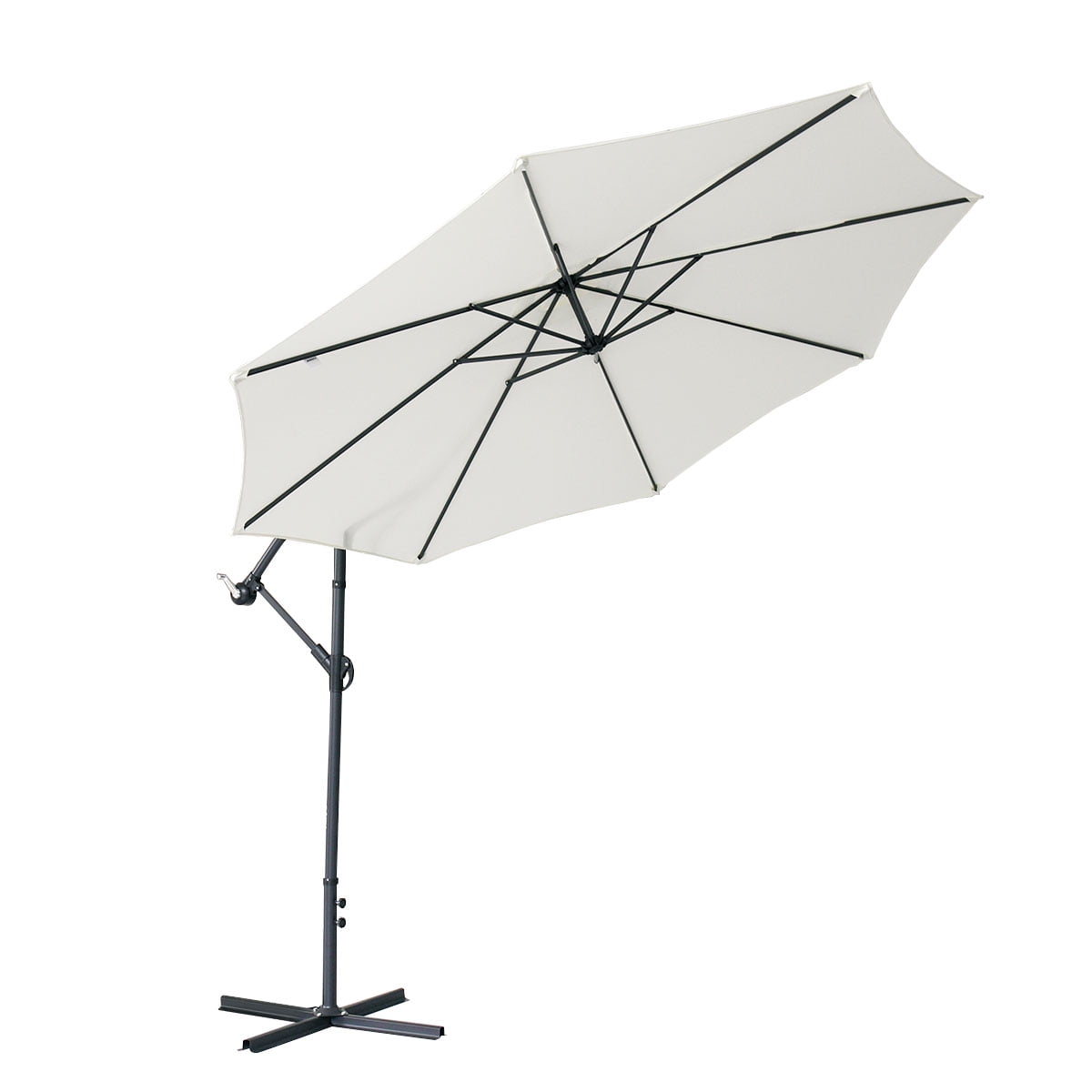 Kepooman Patio Umbrella Offset Hanging Umbrella Outdoor Market Umbrella, Beige Kepooman Patio Umbrella Offset Hanging Umbrella Outdoor Market Umbrella, Beige