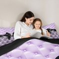 thumbnail image 5 of Manfei Black Princess Bowtie 7 Pieces Full Size Bedding Sets,Western Damask Victorian Floral Full Size Bed in a Bag,Black Reversible, 5 of 7