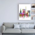thumbnail image 3 of Trademark Fine Art 'Paris Skyline Rainbow Bright ' Canvas Art by Fab Funky, 3 of 3