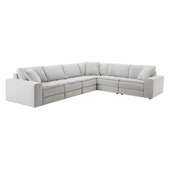 Roundhill Furniture Breton Contemporary 6-Piece L-Sectional Sofa