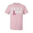 thumbnail image 2 of Wild Bobby Son of A Warrior Breast Cancer Ribbon Breast Cancer Awareness Men Tee, Light Pink, X-Large, 2 of 6