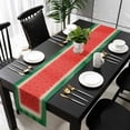 thumbnail image 3 of Watermelon Table Runner 90 Inches Long, Red Summer Fruits Watercolor Green Striped Kitchen Coffee Dining Table Decoration for Home Party Birthday Wedding Home Decor 13x90 Inches, 3 of 8