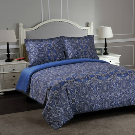 Superior Maywood 300-Thread-Count Cotton Print Reversible Duvet Cover