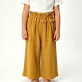 thumbnail image 2 of Gubotare Loose Pants for Girls Girls' Teenage Casual Street Style Versatile Trendy Casual Comfortable Straight-Leg Pants 5T 6T (Yellow,5-6 Years), 2 of 4