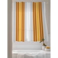 thumbnail image 3 of Sheer Curtains 63 Inch Length 2 Panels Set for Bedroom, Orange Stripes Semi Sheer Curtains for Windows, Modern Farmhouse Simple Vertical Lines Voile Window Treatments Rod Pocket Curtain, 3 of 7