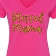 thumbnail image 4 of Inktastic Blessed Mama in Leopard Print Women's V-Neck T-Shirt, 4 of 5