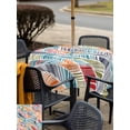 thumbnail image 5 of Outdoor Tablecloths with Umbrella Hole & Zipper, Abstract Beach 54x54 Inch Square Tablecloths, Summer Colorful Coastal Ocean Sea Wave Waterproof Table Cloth, Patio/Pool/Picnic Table Covers, 5 of 8