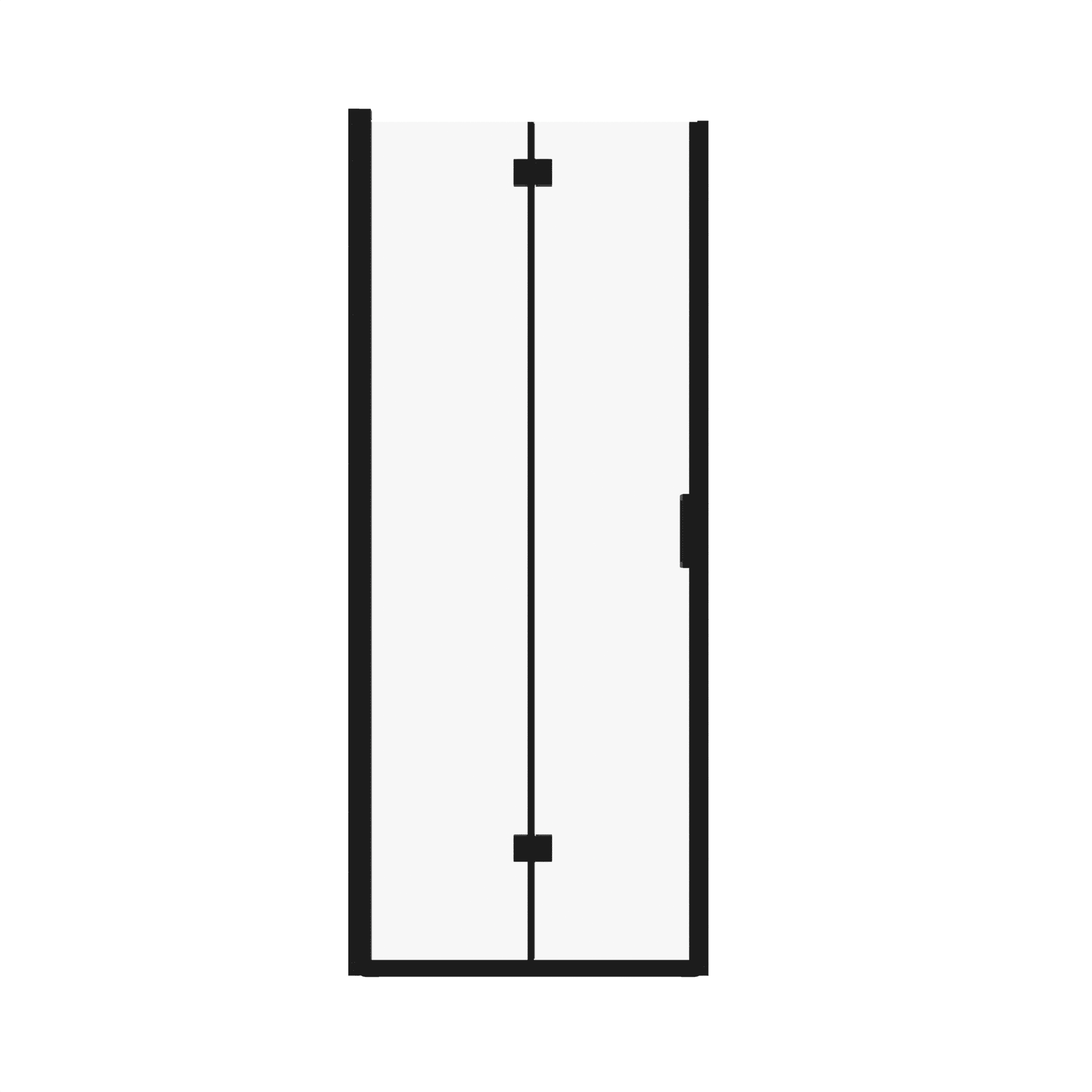 Aukfa 32-33.2" W x 72" H Matte Black Semi-Frameless Pivot Bi-Fold Shower Door, 1/4" Tempered Glass