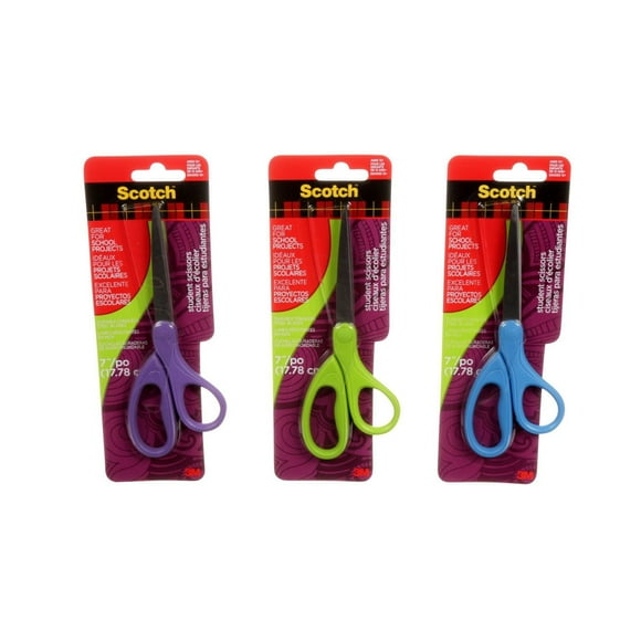 Ciseaux d’étudiant Scotch® 1407S-MIX-ESF, 17,8 cm (7 po) 1 Paire Par Paquet