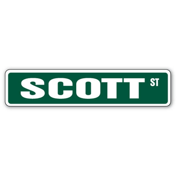 SCOTT Street Sign Childrens Name Room Sign | Indoor/Outdoor |  30" Wide