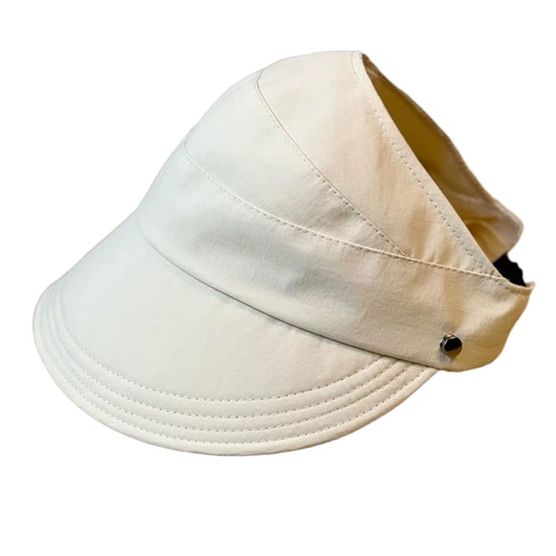 Sombrero de sol para mujer, sombrero de playa de verano, gorra con visera, sombrero de protección solar de secado rápido. Beige
