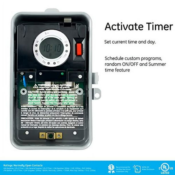 GE Heavy Duty 7 Day Digital Box Timer Switch Metal Tamper