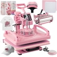 thumbnail image 1 of Máquina de prensado en caliente Leomru 5 en 1, 30 x 38 cm, para camisetas, color rosa, 1 of 9
