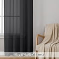 thumbnail image 4 of OVZME Dolly 96 Inch Sheer Curtains 2 Panels with Dual Rod Pocket, Black Window Drapes Faux Linen Solid Curtains for Girls BedroomPatio Doors/Office/Outdoor Window Drapes, 40"W X 96"L, 4 of 8