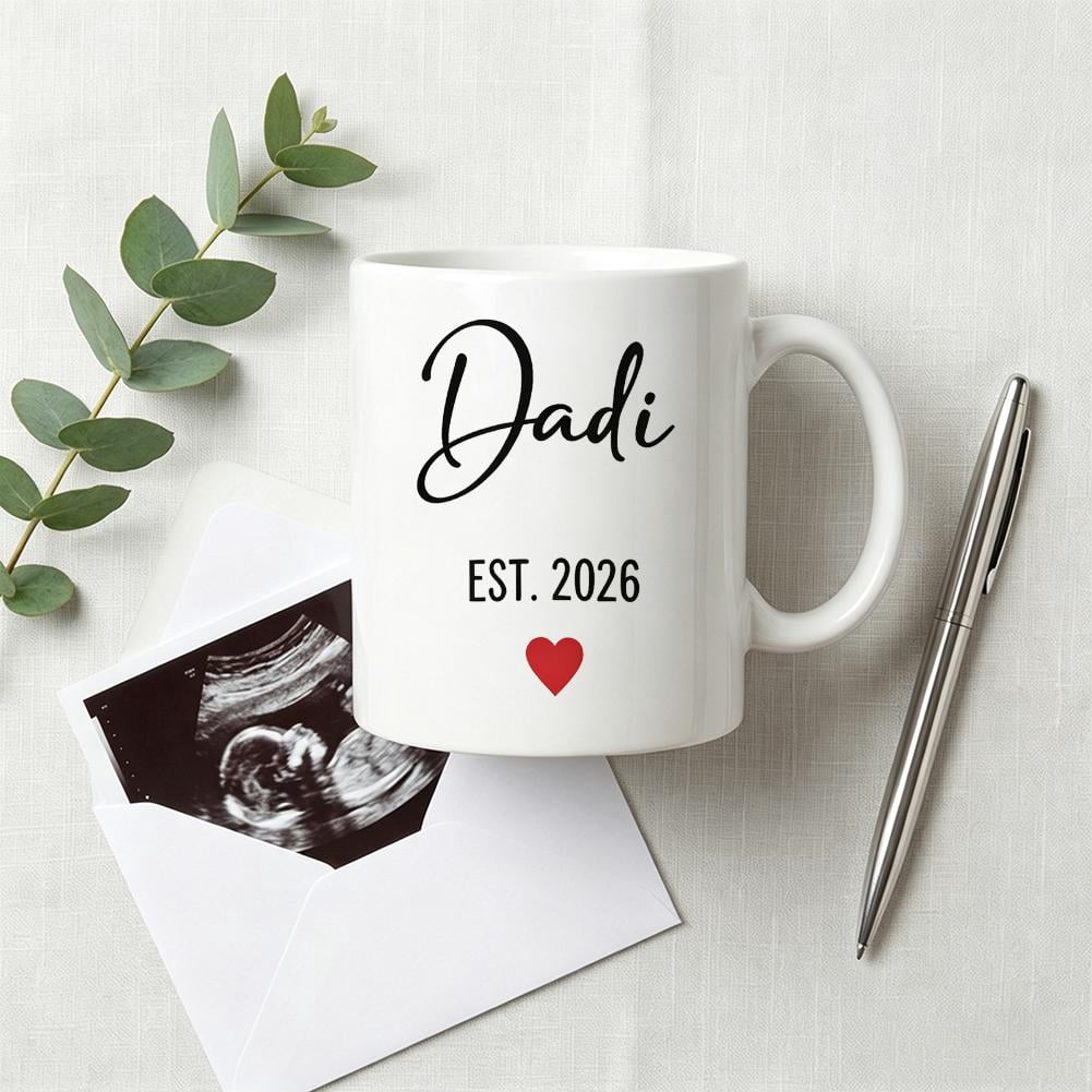“Dada & Dadi Est. 2026” Commemorative Mug Set — Exclusive Coffee Cups for Mother’s Day & Father’s Day, a Cherished Keepsake for New Grandparents, and a Special Mug for Announcing the Baby’s Arrival