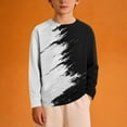 thumbnail image 2 of Boys Long Sleeve Shirts Fashion Lightweight Tees Spring Casual Crewneck Basic Tshirt Size 3-14, 2 of 6