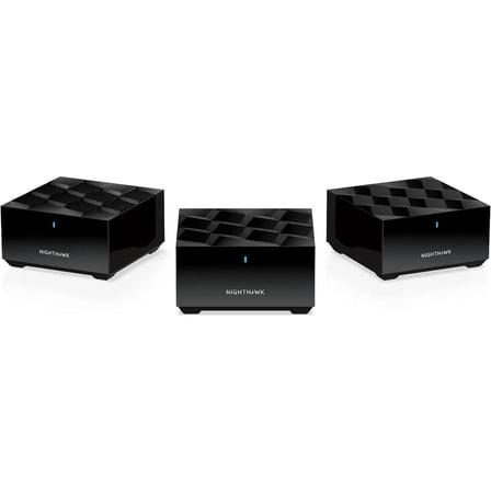 Open Box NETGEAR MK73S-200NAS Nighthawk AX3000 Dual-Band Mesh Wi-Fi System (3-Pack) - Black