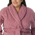 thumbnail image 6 of Room Service Women's Cable Knit Cozy Wrap Robe with Pockets (PINK/X-Small), 6 of 7