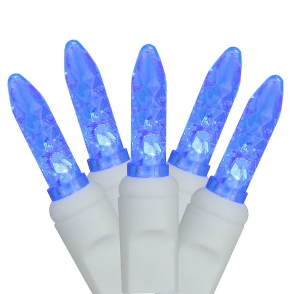 Vickerman Set of 70 Blue Commercial Grade LED M5 Twinkle Icicle Christmas Lights - White Wire
