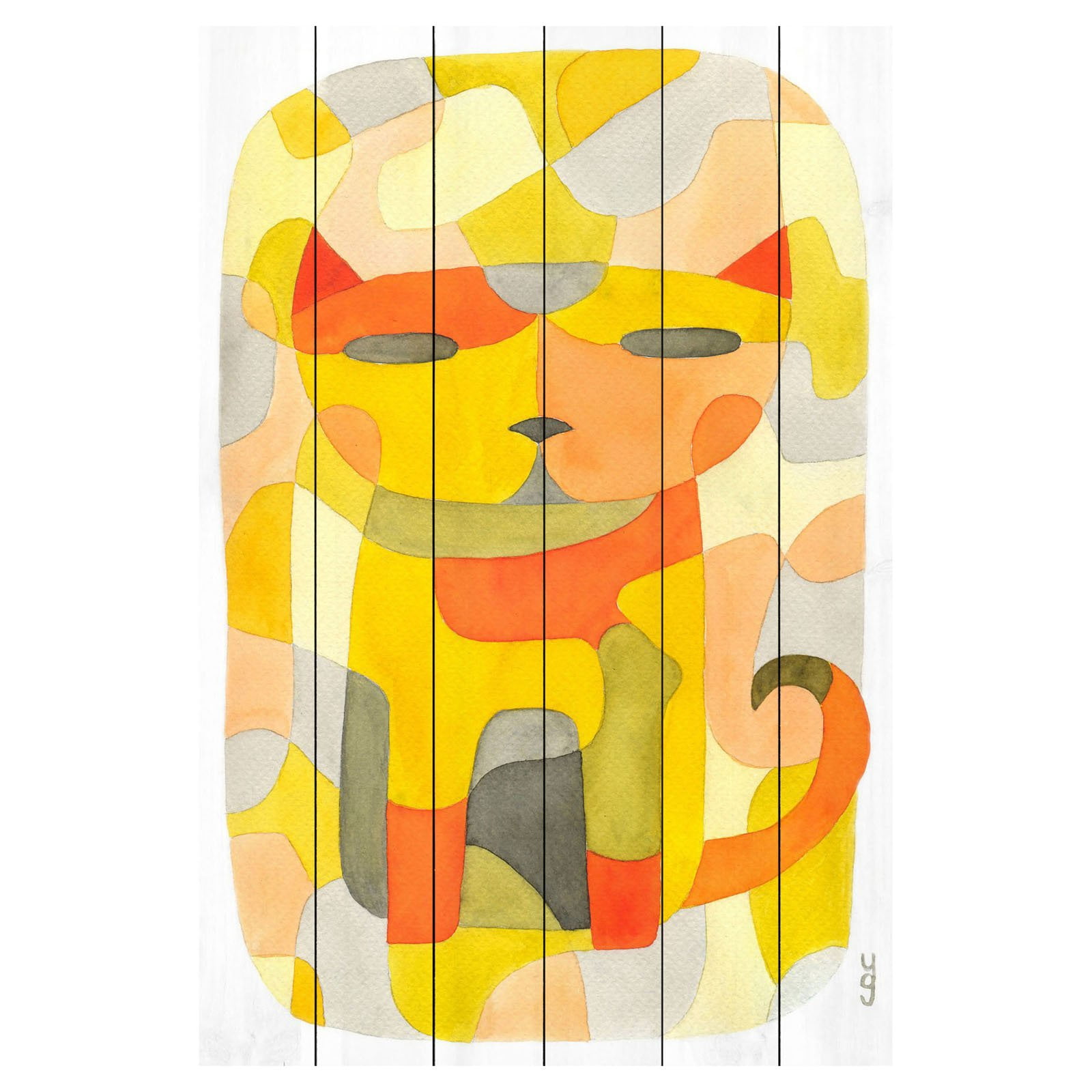 Marmont Hill "Cat 1" by Yolanta Gawlik Painting Art Print on White Wood