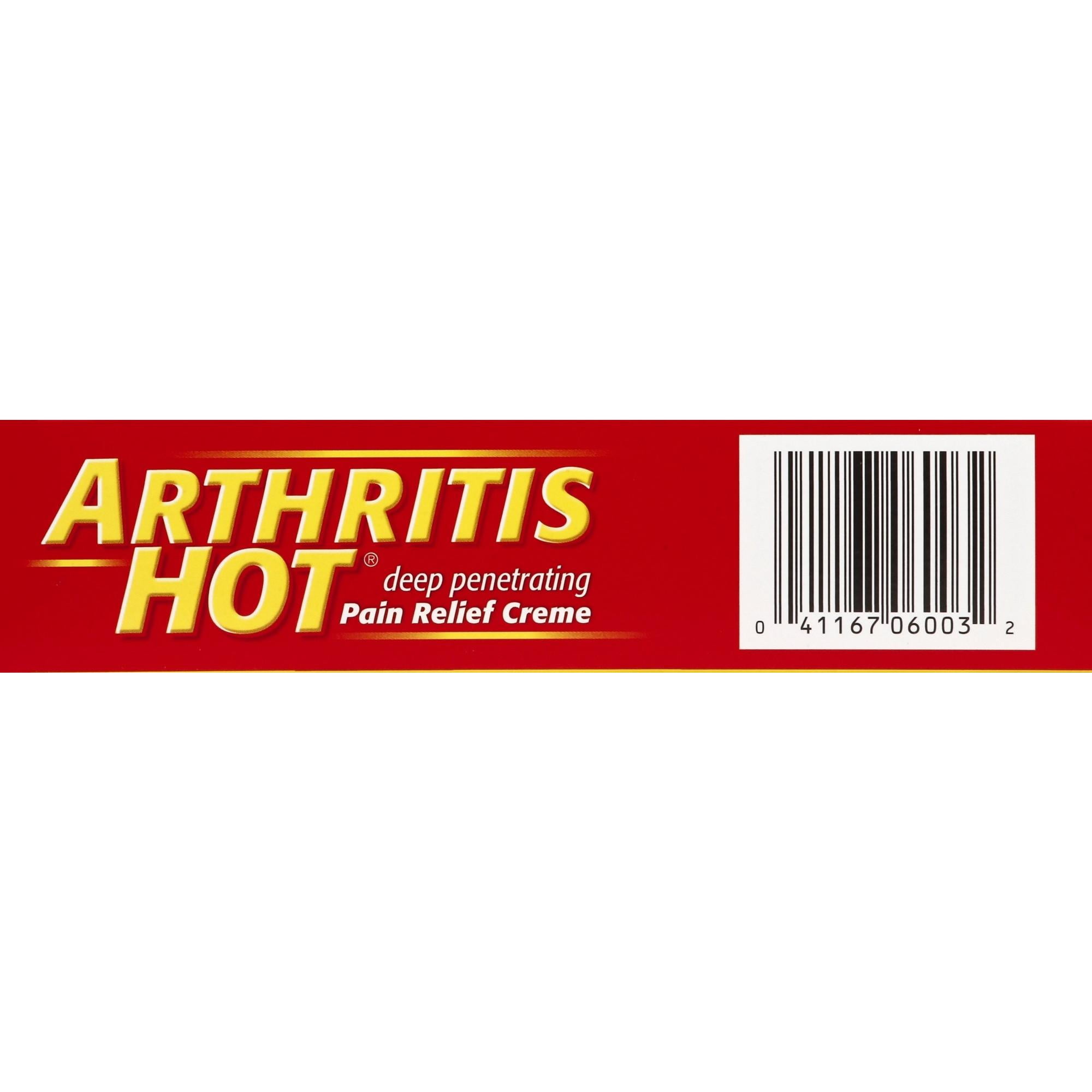 Arthritis Hot Deep Penetrating Pain Relief Crème with 10% Menthol, 3 oz.