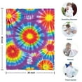 thumbnail image 4 of Rainbow Tie Dye Mandala Pattern Blanket,Comfortable Soft Flannel Throw Blanket,All Season,Warm Lightweight Blankets for Sofa Bed Couch Living Room Chair,30"x40", 4 of 4