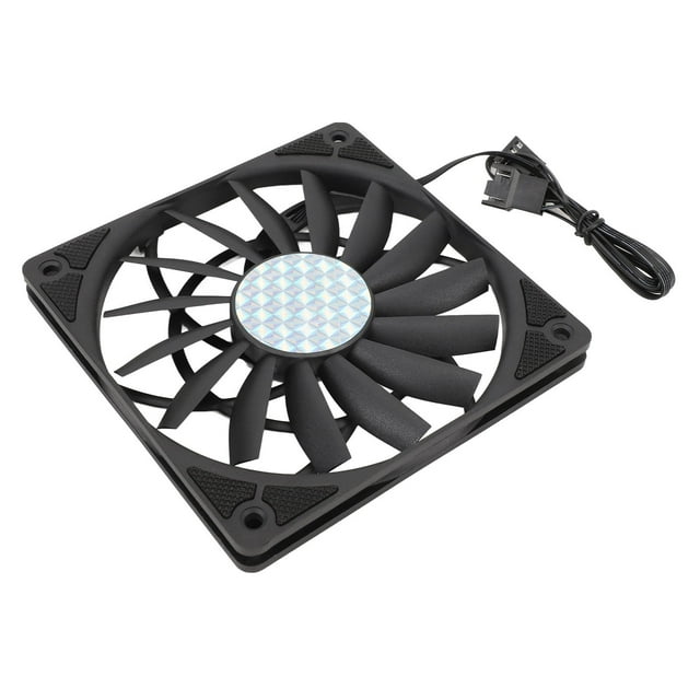 Ventilador de Caja pwm de 120 mm y 4 pinos Ventilador de Enfriamiento de PC de 500-1800 RPM Para Caja de Computerador, Con 8 Almohadillas de Silicona, Bajo Nivel de Ruido, Larga