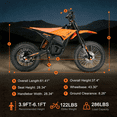 thumbnail image 6 of Electric Dirt Bike for Teens Adults, 2000W Peak, 48V 23Ah, 37MPH Top Speed, Up to 45 Miles, 14"/12" Tire Off-Road Ebike, Rear and Front Suspension System, Dual Hydraulic Disc Brakes, Age 13+, 6 of 7
