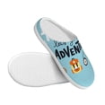 thumbnail image 3 of Daiia Let's Go on an Adventure Print Women’s Fuzzy Slippers Memory Foam Lightweight House Shoes Cozy Loafer Flannel House Shoes-42/43, 3 of 7