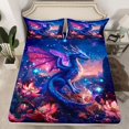 thumbnail image 2 of jejeloiu Magic Cartoon Dragon Bed Sheets,Pink Lotus King Sheets,Galaxy Starry Night Sheet Set For Boys Teens,Super Cozy Room Decor,4 Pieces, 2 of 7