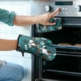 thumbnail image 2 of Boston Terrier with Bones and Paws Kitchen Oven Mitt and Pot Holder Sets 4 Pcs for Baking, Cooking and Grilling, Heat Resistant Up To 392 °F, 2 of 7