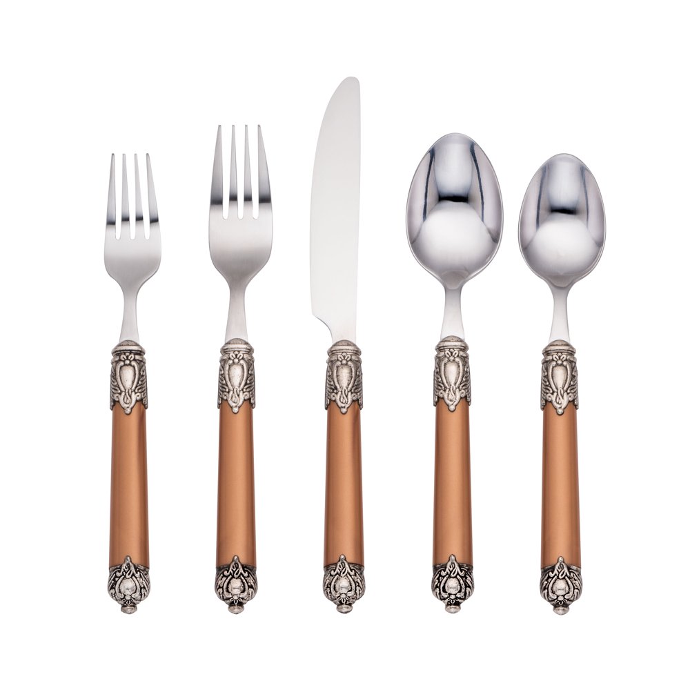 Cambridge Silversmiths Neapolitan Orange 20Piece Flatware Set, Service