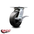 thumbnail image 2 of 6 Inch Heavy Duty Polyolefin Caster with Ball Bearing and Brake Service Caster, 2 of 2
