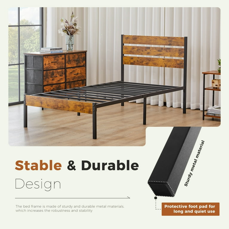 未開封！VERY PHAT SOUL 「BED TIME」 CIMBA Gianna Twin Size Bed Frame with Storage, Heavy Duty Metal