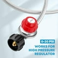thumbnail image 4 of Kohree 8 Ft High Pressure Propane Hose with 20 PSI Regulator Stainless Steel Braided QCC-1 Type Connection for Turkey Fryer, Firepit, Newer U.S. 5-40lb Propane Gas Tanks, 96", 4 of 7