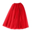 thumbnail image 5 of XIAONU Women Solid Color Tulle Maxi Skirt High Waist Flowy A-Line Gown Wedding Bridesmaid Wear Skirts, 5 of 5