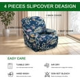 thumbnail image 5 of CHUNTIAN Recliner Chair Cover 4-Pieces Lazyboy Cover for Recliner Chair with Storage Pockets Furniture Protector for Living Room, Jacquard Sofa Slipcover for Kids, Pets, Dog and Cat, 06, 5 of 5