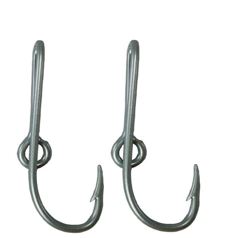 Eagle Claw Custom Colored Silver Hat Fish Hooks for Cap (Set of Two Hat  Hook pins) Two Silver Hat Hook Clip
