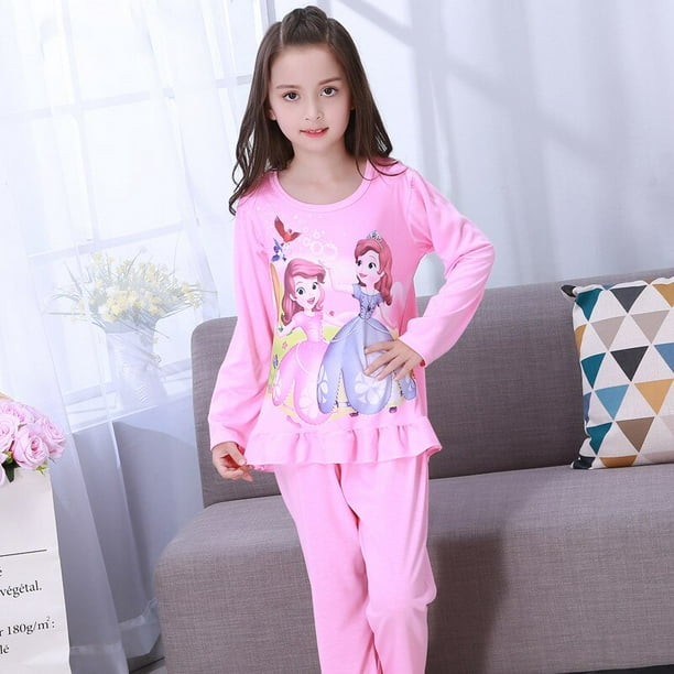 Dessin anim princesse fille pyjama manches longues ensemble