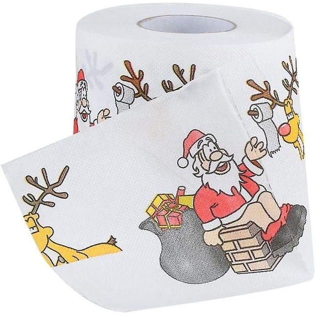 Papel higiénico con estampado navideño, papel de seda para decoración navideña, 1 pieza